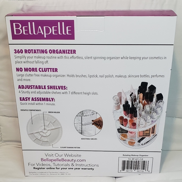 Bellapelle 360° Rotating Makeup Organizer Clear - Picture 9 of 10